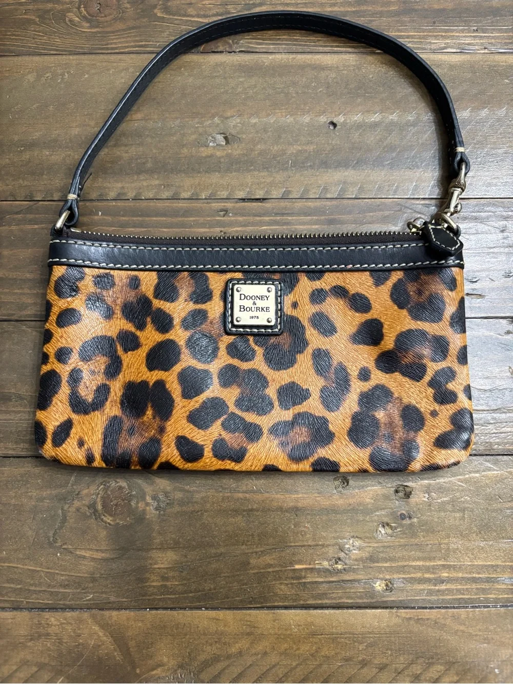 Dooney & Bourke Leopard Print Leather Wristlet